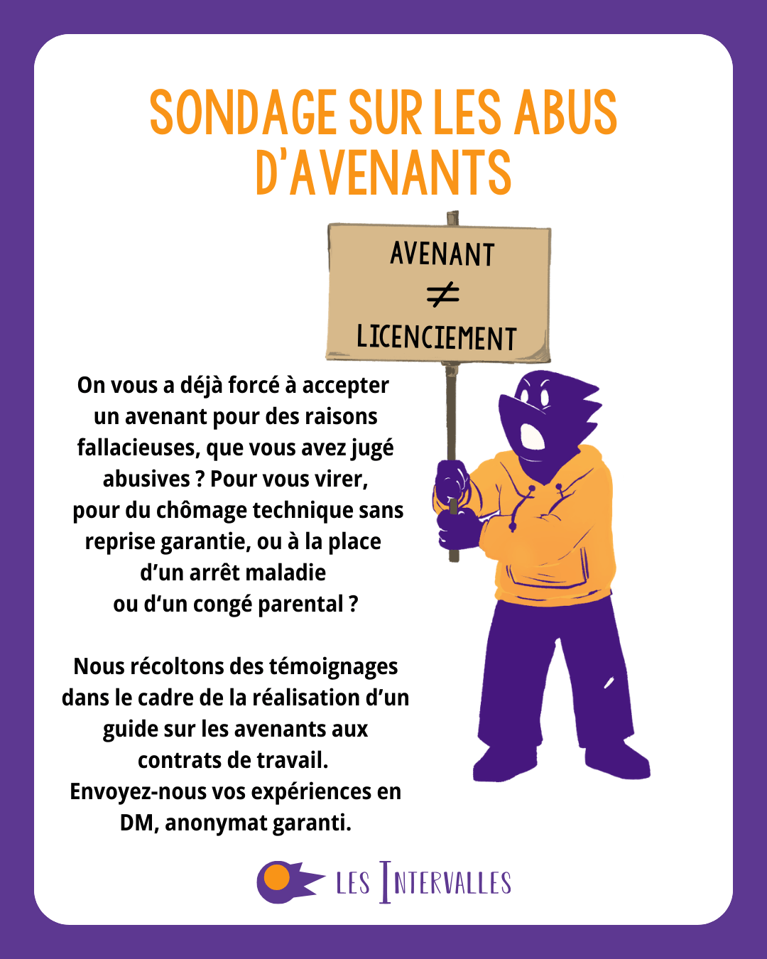 Sondage sur les abus d&rsquo;avenants